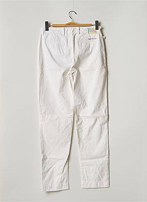 Pantalon chino fermeture zippée sous rabat boutonné taille normale blanc LITTLE MARCEL femme