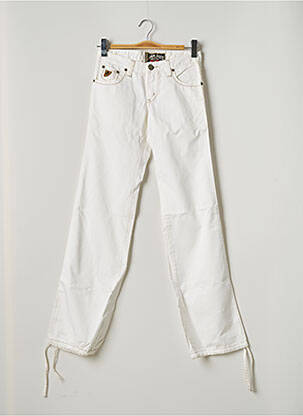 Pantalon large fermeture zippée sous rabat boutonné taille normale blanc LOIS femme
