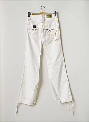 Pantalon large tissage popeline taille normale blanc LOIS femme