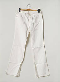 Pantalon droit tissage popeline taille normale blanc SCHOOL RAG femme