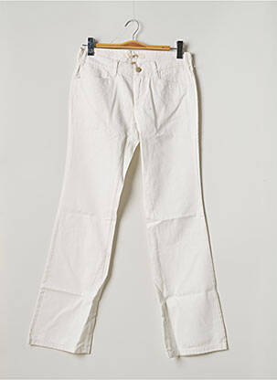 Pantalon droit tissage popeline taille normale blanc SCHOOL RAG femme