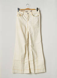 Jean coupe flare coupe droite évasée sur le bas taille normale beige GUESS femme