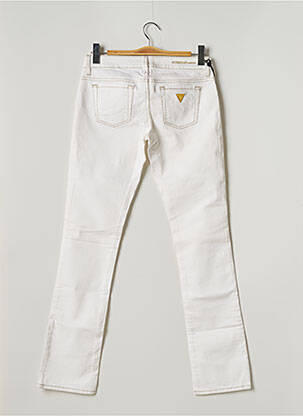 Jeans coupe droite stretch taille basse blanc GUESS femme