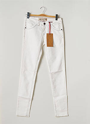Pantalon slim taille basse taille basse blanc FIVE PM femme