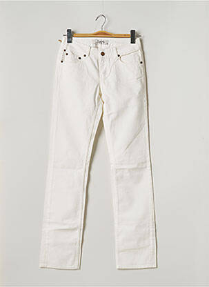 Jeans coupe droite taille basse taille basse blanc SCHOOL RAG femme