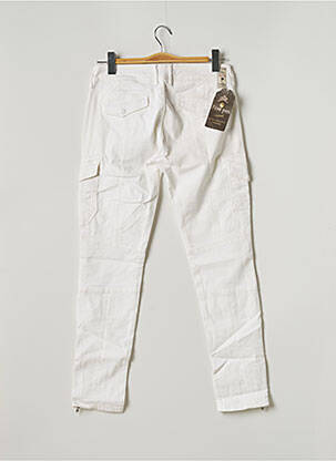 Pantalon cargo tissage popeline taille basse blanc FIVE PM femme