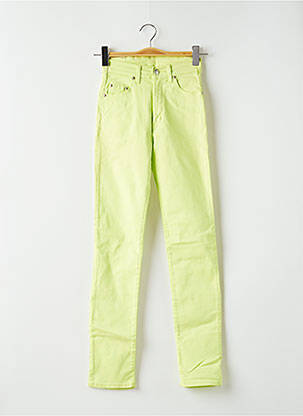 Pantalon slim tissage popeline taille haute vert CIMARRON femme