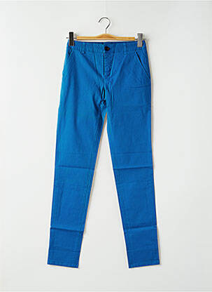 Pantalon chino tissage popeline taille normale bleu LEON & HARPER femme