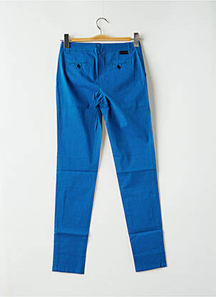 Pantalon chino tissage popeline taille normale bleu LEON & HARPER femme