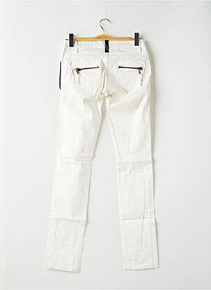 Pantalon slim tissage enduit taille normale blanc ICHI femme
