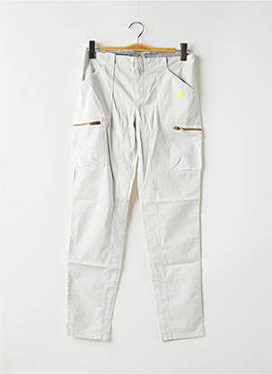 Pantalon slim tissage popeline taille normale gris LEON & HARPER femme