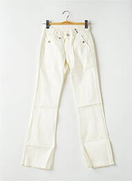 Jean coupe flare coupe droite évasée sur le bas taille basse beige NATIONAL LIBERTY femme