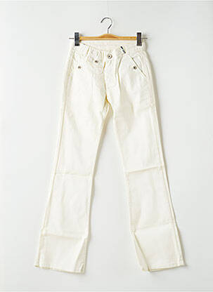 Jean coupe flare coupe droite évasée sur le bas taille basse beige NATIONAL LIBERTY femme
