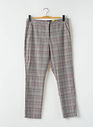 Pantalon chino fermeture zippée sous rabat avec crochet taille normale gris LTB femme