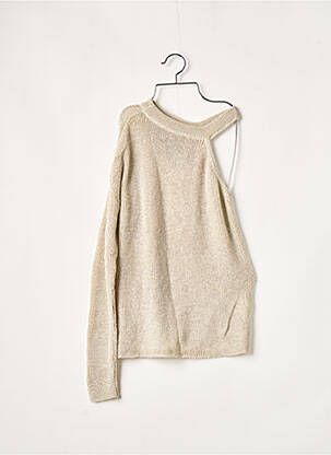 Pull tunique tissage lainage manches longues beige LTB femme