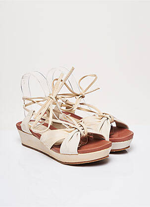 Sandales/nu pieds matière lisse talon de 4 à 6cm beige NEOSENS femme