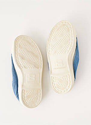Ballerines bout rond talon compensé bleu BENSIMON fille