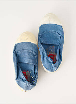 Ballerines bout rond talon compensé bleu BENSIMON fille