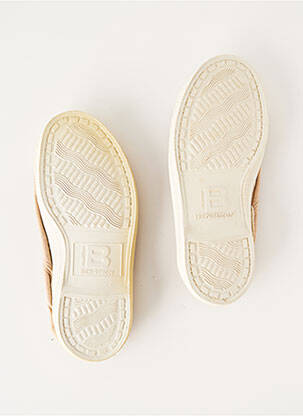 Baskets tissage toile talon bas marron BENSIMON enfant