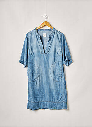 Robe mi-longue manches courtes manches courtes bleu FIVE femme