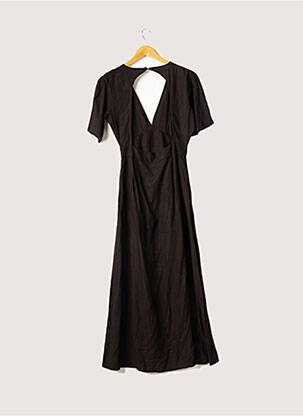 Robe longue imprimé fantaisie manches courtes noir BIZANCE femme