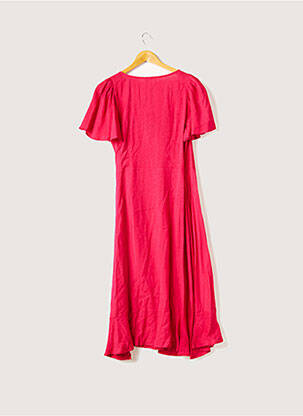 Robe mi-longue imprimé fleurs manches courtes rose BIZANCE femme