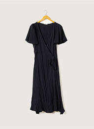 Robe mi-longue imprimé fleurs manches courtes bleu BIZANCE femme