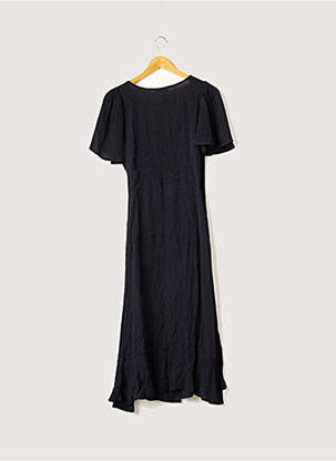 Robe mi-longue imprimé fleurs manches courtes bleu BIZANCE femme
