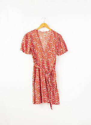 Robe mi-longue manches courtes manches courtes orange BIZANCE femme
