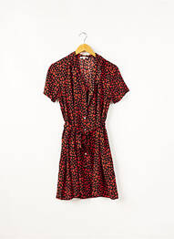 Robe mi-longue manches courtes manches courtes orange BIZANCE femme
