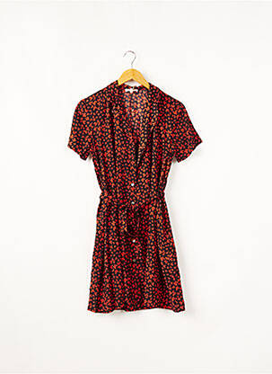 Robe mi-longue manches courtes manches courtes orange BIZANCE femme