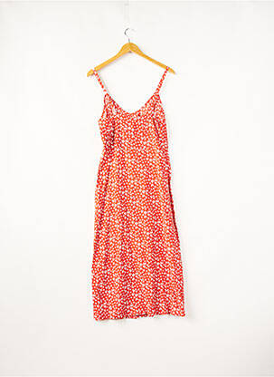 Robe longue coupe cintrée fines bretelles orange BIZANCE femme