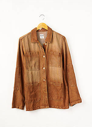 Veste en jean manches longues marron FIVE femme