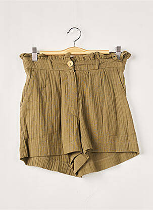 Short fermeture zippée sous rabat boutonné taille normale vert BIZANCE femme