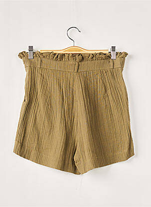 Short fermeture zippée sous rabat boutonné taille normale vert BIZANCE femme