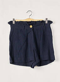 Short fermeture zippée sous rabat boutonné taille normale bleu BIZANCE femme