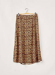 Jupe longue tissage crêpe marron FIVE femme