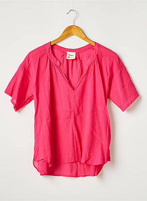 Blouse manches courtes manches courtes rose AMOUR femme