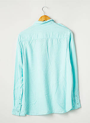 Chemisier poches poitrine manches longues bleu AMOUR femme