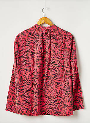 Blouse tissage popeline manches longues rose FIVE femme
