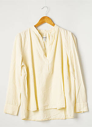 Blouse tissage popeline manches longues beige FIVE femme