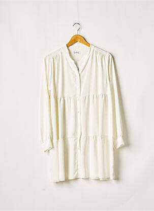 Robe courte manches longues manches longues blanc QUATTRO femme