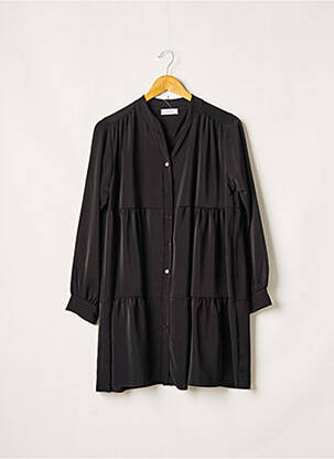 Robe courte manches longues manches longues noir QUATTRO femme