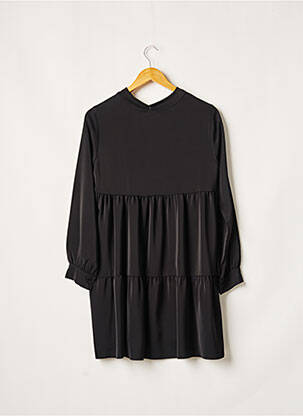 Robe courte coupe fluide manches longues noir QUATTRO femme