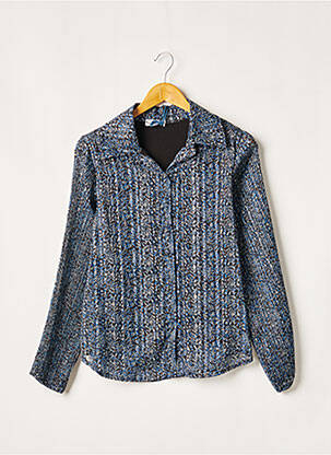 Chemisier imprimé fantaisie manches longues bleu QUATTRO femme