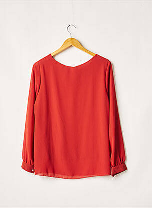Blouse poignets boutonnés avec fente manches longues orange QUATTRO femme