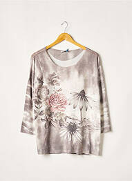 T-shirt manches 3/4 manches 3/4 gris QUATTRO femme