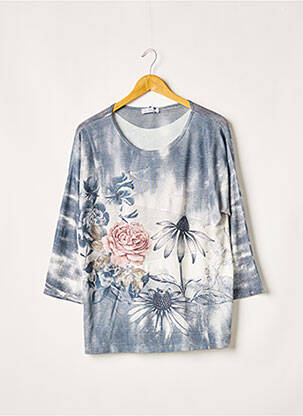T-shirt manches 3/4 manches 3/4 bleu QUATTRO femme
