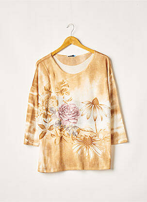 T-shirt manches 3/4 manches 3/4 jaune QUATTRO femme