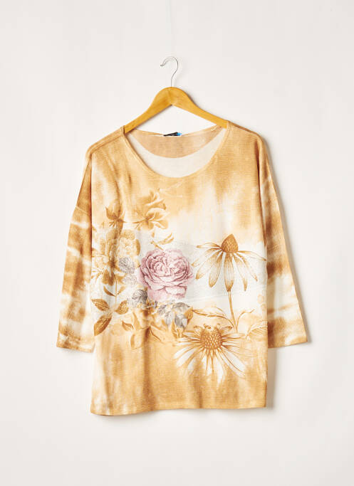 T-shirt manches 3/4 manches 3/4 jaune QUATTRO femme